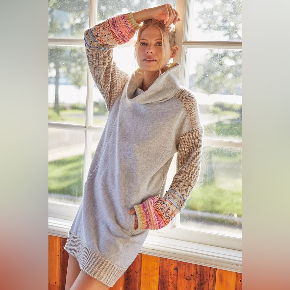 Anthropologie Daily Practice Cozy Cowl Neck Tunic Dress Small NWT